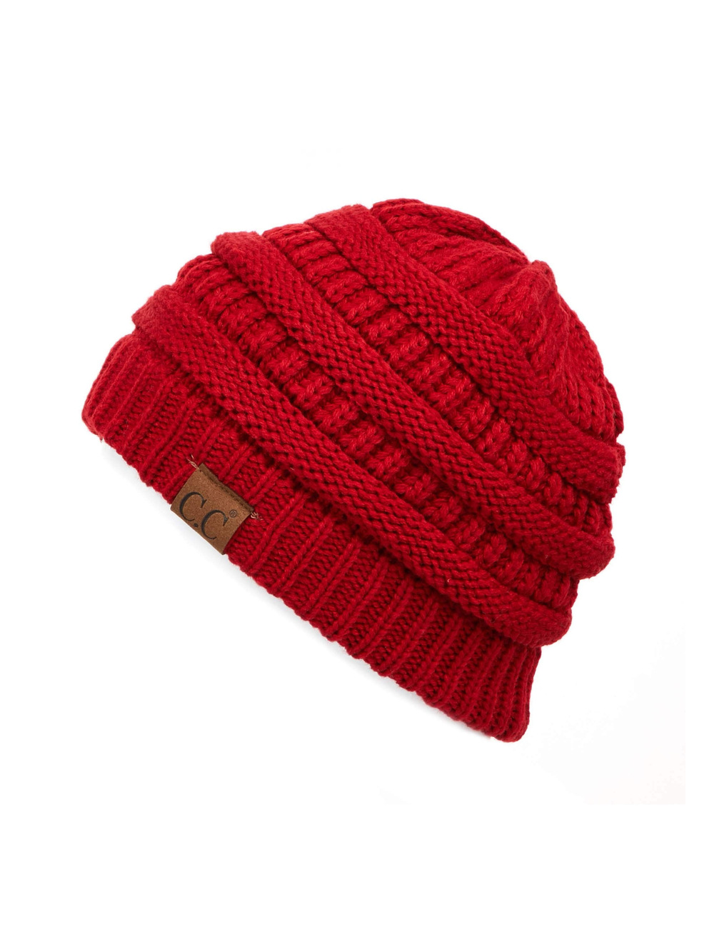Exclusives Cable Knit Beanie - Thick, Soft & Warm Chunky | Red(Solid) | Size OS